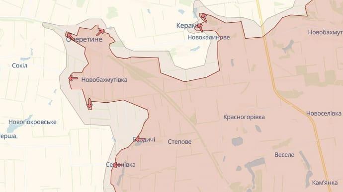 χάρτης - ρωσική επίθεση στο Οχερέτινο βορειοδυτικά της Αβντίιβκα