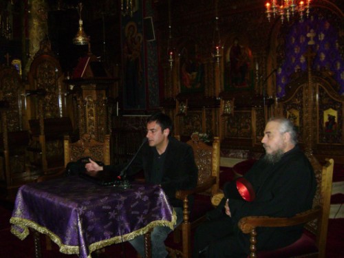 Ο εισηγητής κ.Ανέστης Καλλίνικος με τον εκπρόσωπο της Ι.Μητροπόλεως Πρωτ. Χαράλαμπο Θεοδώση