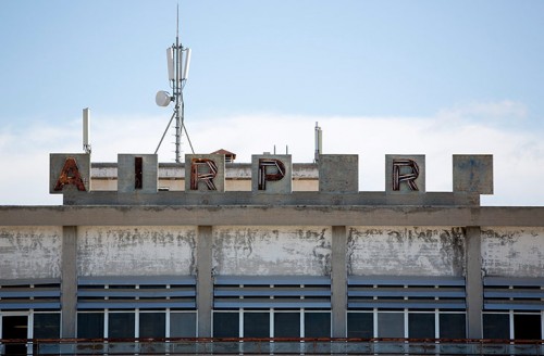 A view shows the abandoned Nicosia International Airport near Nicosia