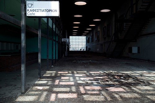 A former cafe at the abandoned Nicosia International Airport