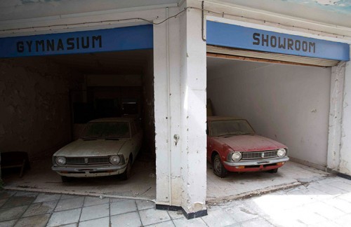 Cars sit abandoned in the United Nations buffer zone in central Nicosia