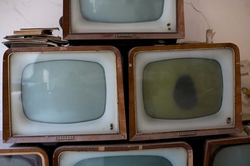 Old televisions in a commercial area of the UN buffer zone in Nicosia