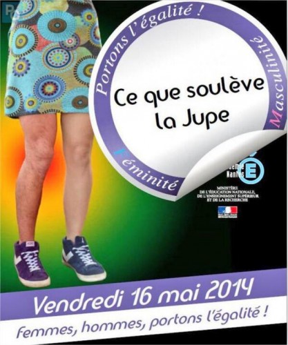 Η διαφημιστική αφίσα με τον τίτλο Γυναίκες και Ανδρες φοράμε την Ισότητα  (Φούστα)