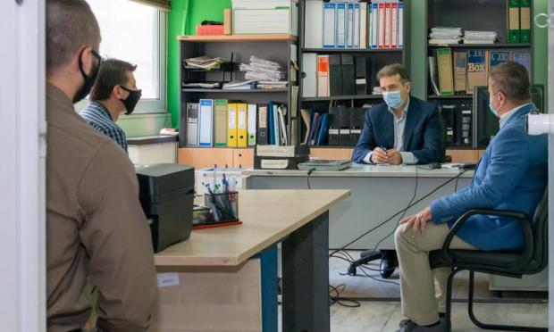 Χρυσοχοΐδης στο αστυνομικό τμήμα Αγ. Παντελεήμονα