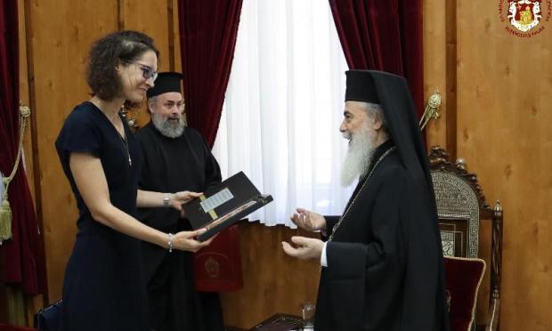 Πατριάρχης Ιεροσολύμων με την Αντιπρόσωπο της Ουγγαρίας