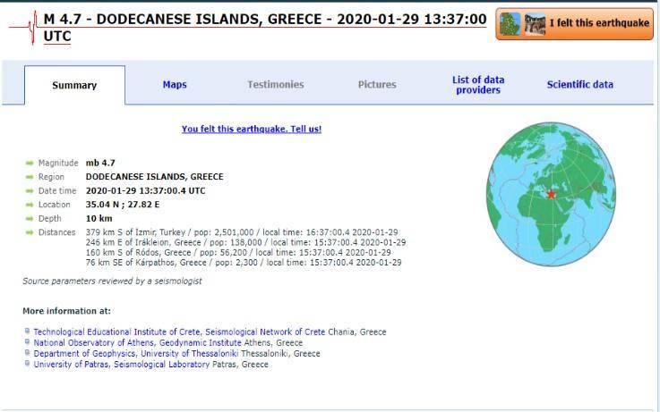 σεισμός Ρόδου