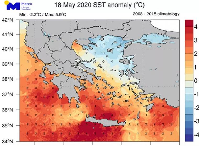 μέση θερμοκρασία θάλασσας