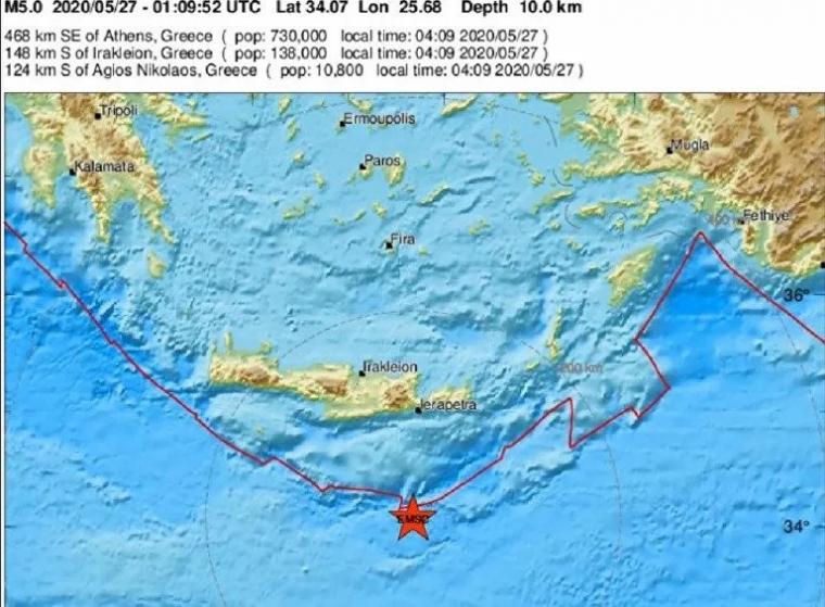σεισμός στην Κρήτη