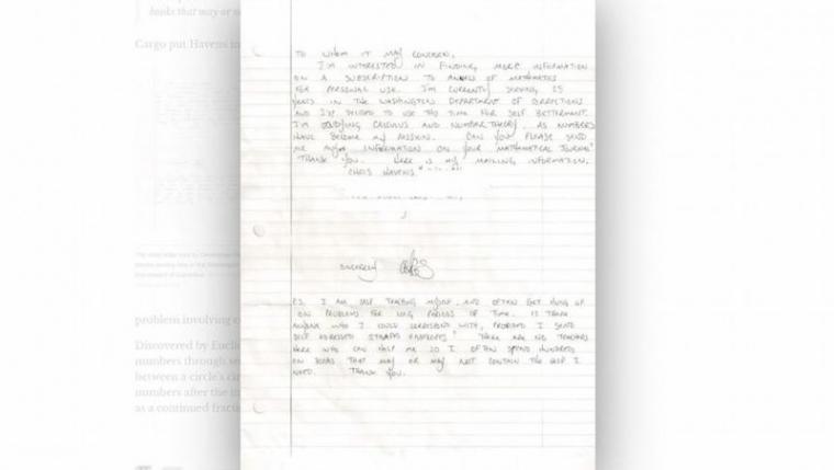 επιστολή του Κρίστοφερ Χέιβενς