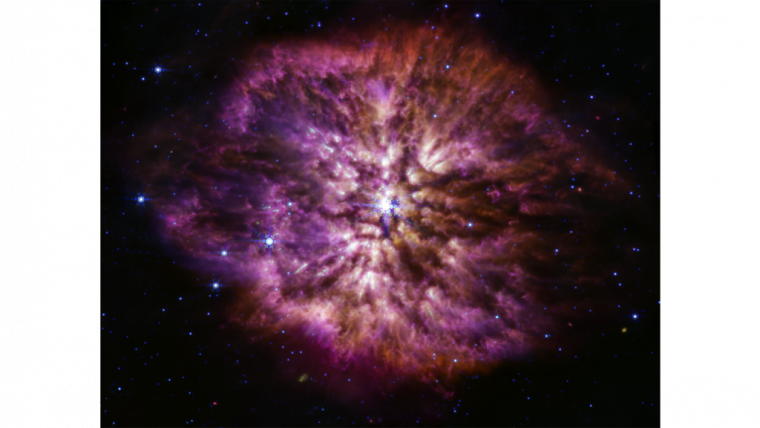 To WR 124 είναι ένα Wolf-Rayet άστρο, το οποίο παράγει μεγάλες ποσότητες σκόνης μέχρι την τελική έκρηξη σουπερνόβα. . 