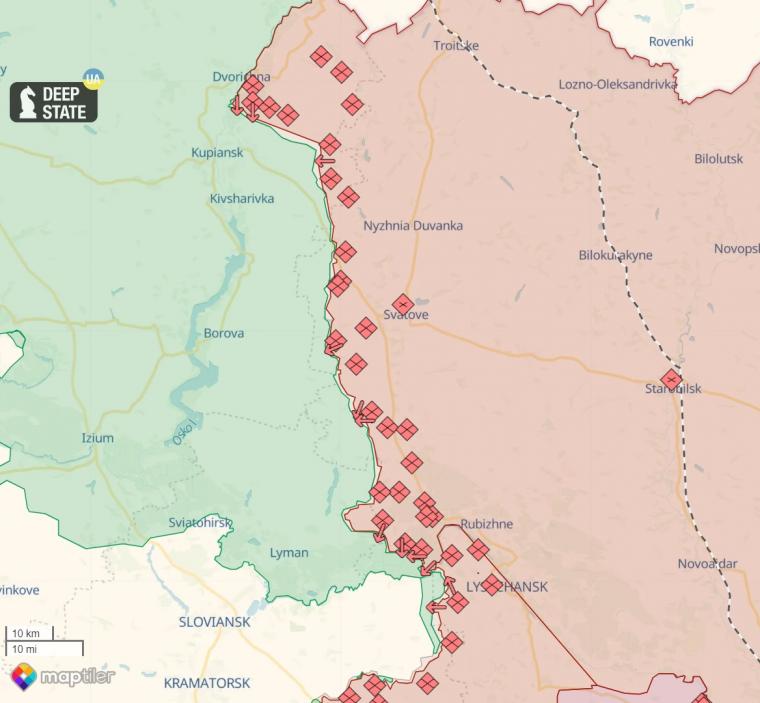 χάρτης Λιμάν-Κουπιάνσκ 15 Οκτωβρίου 2023