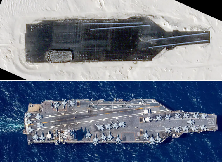 κινεζικός στόχος αντίγραφο του αμερικανικού αεροπλανοφόρου USS Gerald R. Ford 