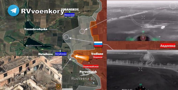 χάρτης - ρωσική κατάληψη του Περβομαΐσκογιε και επίθεση προς το Νεταΐλοβο