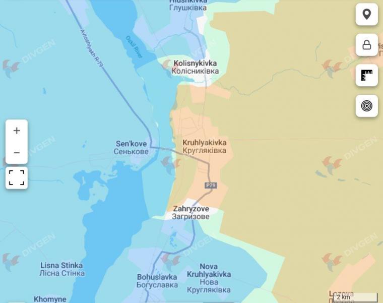 χάρτης - ρωσική προέλαση στην Κρουγκλιάκοβκα του Κουπιάνσκ