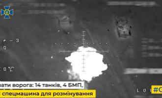 ουκρανικά πυρομαχικά από drone καταστρέφουν δύο ρωσικά T-72 ή T-80