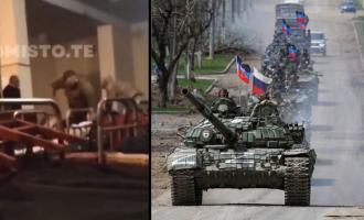 Ουκρανός αξιωματικός βαράει νεοσύλλεκτο και ρωσικά άρματα