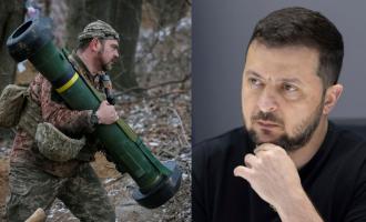 Ουκρανός στρατιώτης και Ζελένσκι