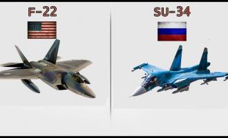 F-22 εναντίον Su-34