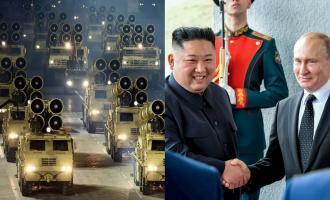 βορειοκορεάτικος στρατός και Κιμ με Πούτιν