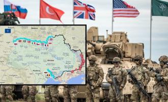 νατοϊκός στρατός και χάρτης πιθανής παράταξης νατοϊκού στρατού στην Ουκρανία