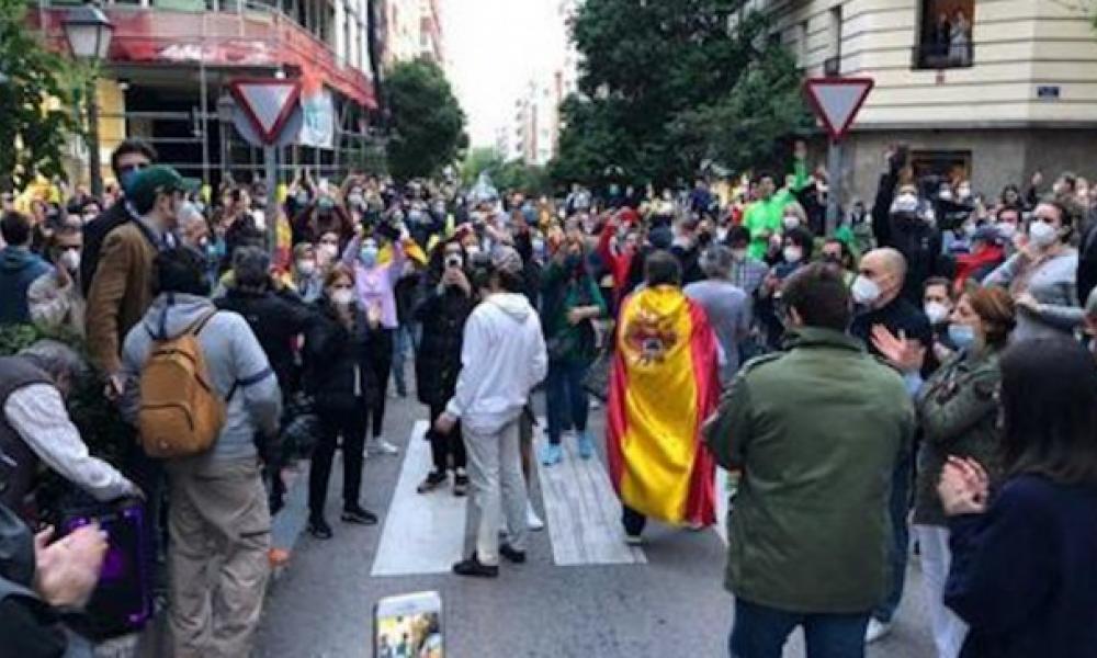 Madrid-διαδήλωση κατά lockdown