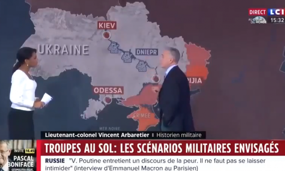 συζήτηση στην γαλλική τηλεόραση για τα δύο συνέρια αποστολής Γάλλων στρατιωτών στην Ουκρανία