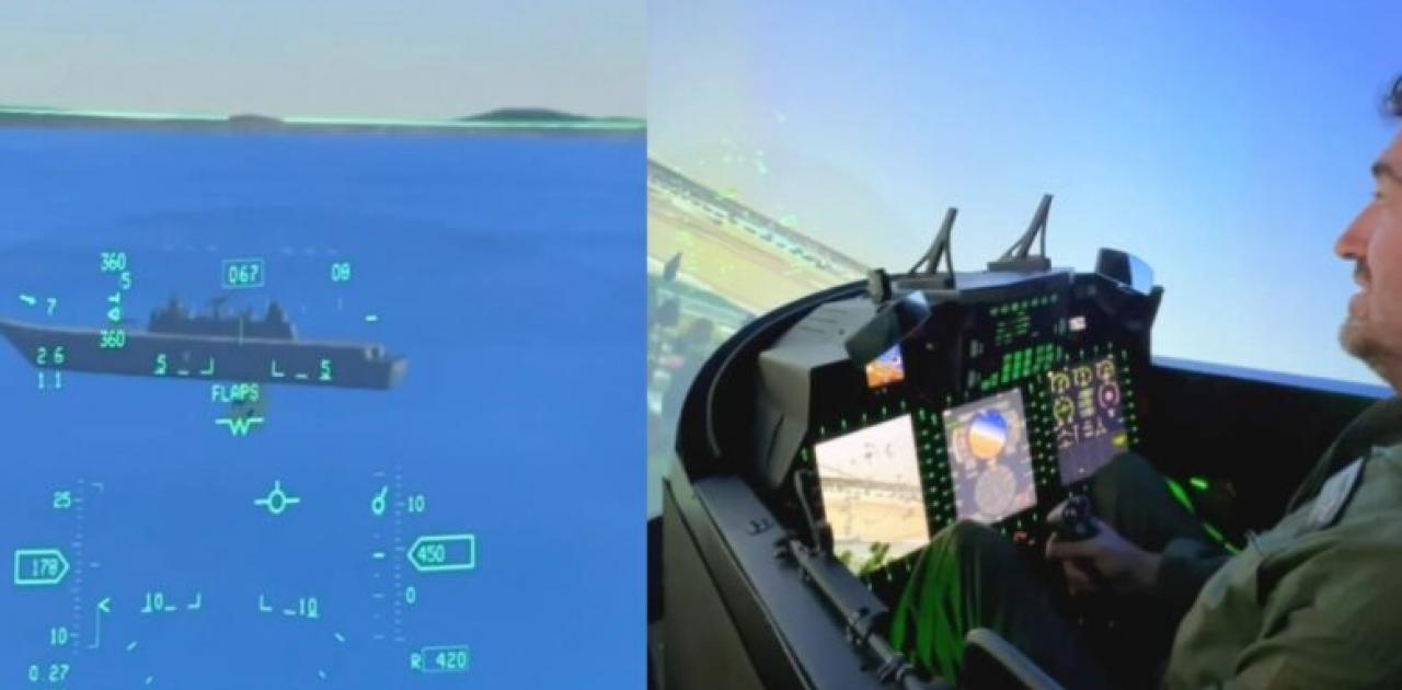 Turks warm up the engines for the Aegean Sea – performed on HÜRKUŞ’s TCG Anadolu aircraft touch-and-go simulator