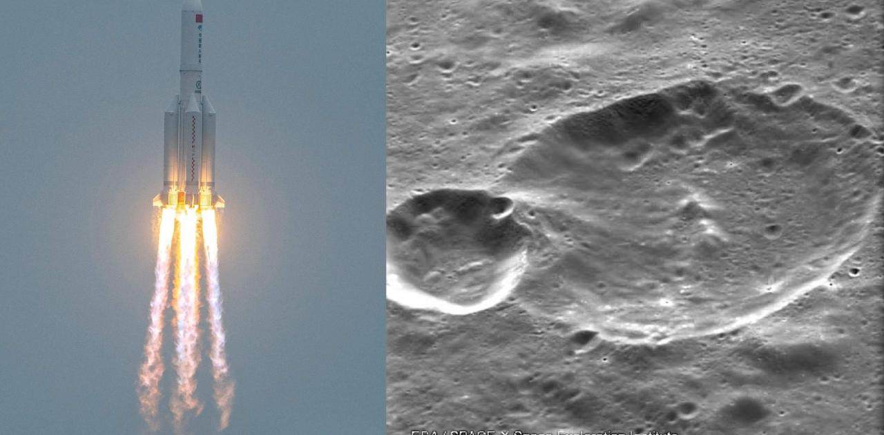 A Chinese rocket carrying a secret payload has crashed on the moon, leaving two huge craters