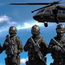 στρατιώτες και ελικόπτερο