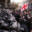 διαδηλώσεις στην Γεωργία κατά νόμου ξένης επιρροής