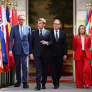 Macron , meloni, merz , starmer