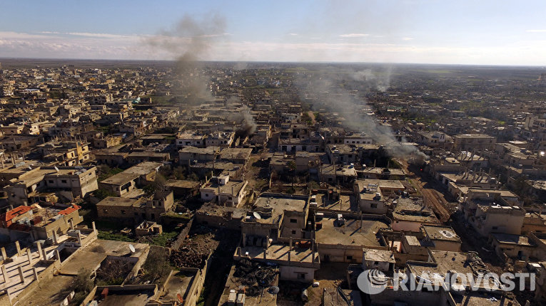 Освобожденный от террористов ИГ город Шейх-Мискин в сирийской провинции Дераа