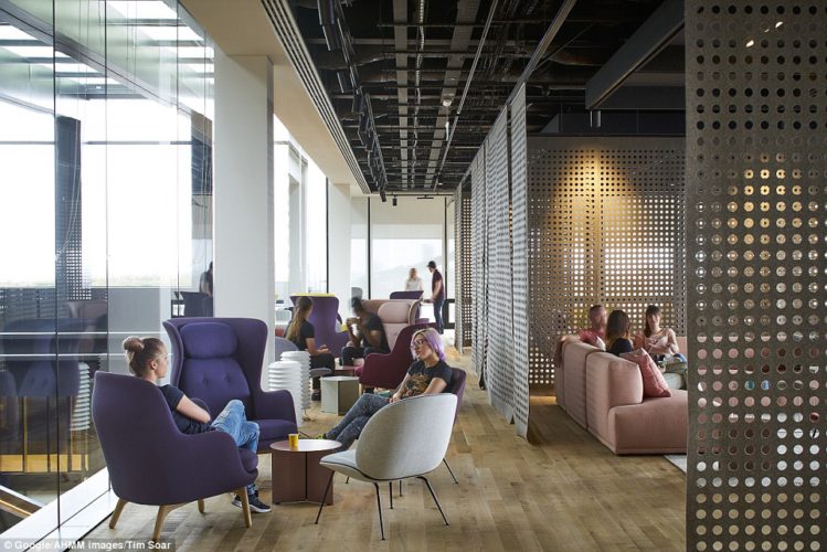 The office space also has £5,500 Metronap sleep pods, while interiors are furnished with Swiss furniture by Vitra, which sells sofas for up to £17,000