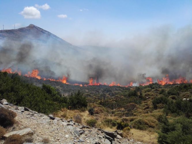 Επί ποδός οι πυροσβέστες σε Κάρυστο, Κέα και Αλιβέρι